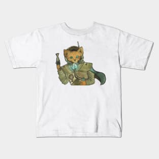 Steampunk Space Pirate Fox Kids T-Shirt